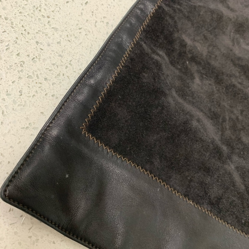 TANNER KROLLE black leather brown suede bag purse - Picture 2 of 9